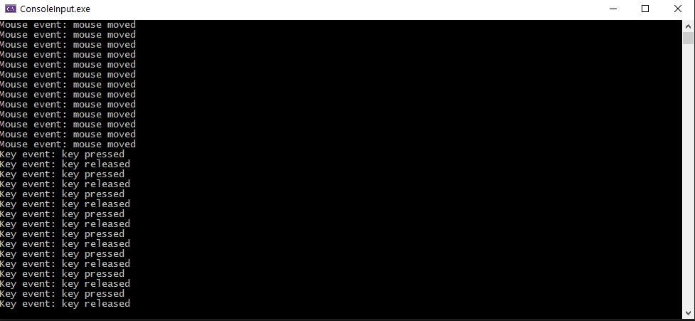 Console mouse input 